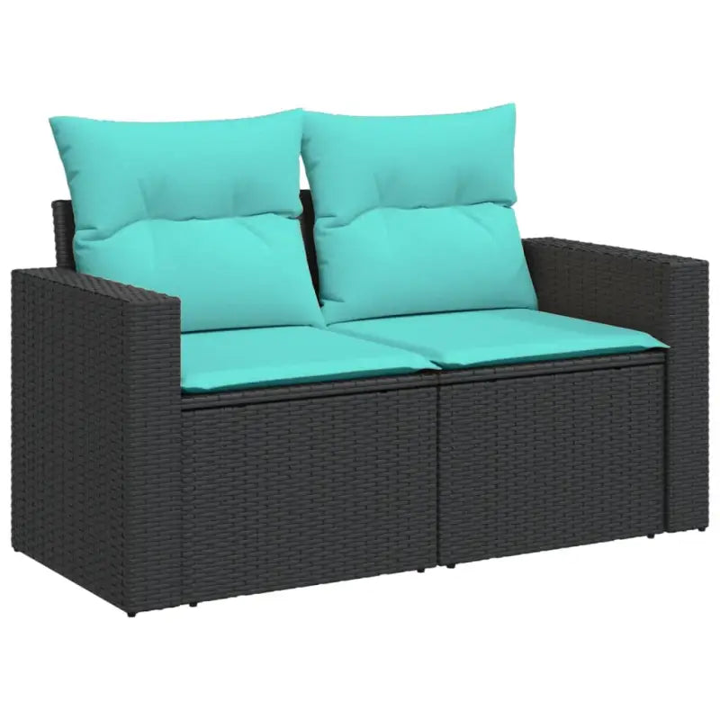 Lounge tuinsets van zwart materiaal en gepoedercoat staal afmetingen - Tuinsets