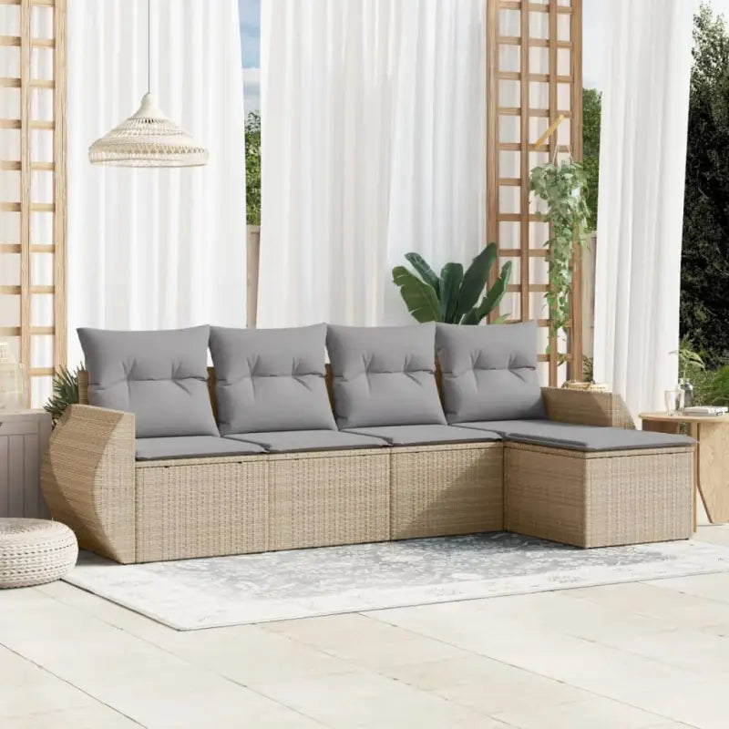 Lounge tuinsets van zwart materiaal en gepoedercoat staal met ideale afmetingen - beige en lichtgrijs / Zonder tafel
