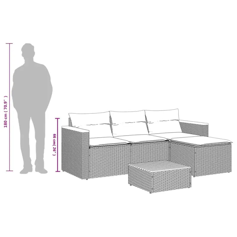 Lounge tuinstoelen in zwart materiaal met natuurlijke afwerking en afmetingen - Tuinsets