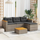 Lounge tuinstoelen in zwart materiaal met natuurlijke afwerking en afmetingen - Grijs - Tuinsets