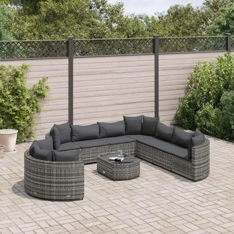 Lounge tuinstoelen set met grijs materiaal en gepoedercoat staal - Tuinsets