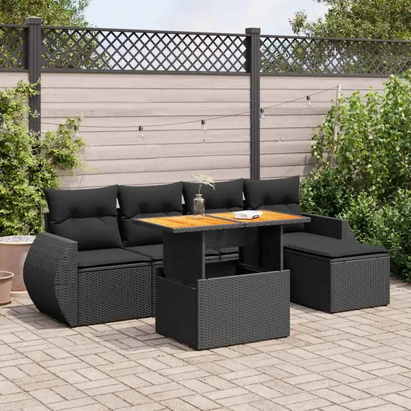 Lounge tuinstoelset in beige materiaal met gepoedercoat staal afmetingen - Zwart / met opbergruimte - Tuinsets