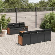 Lounge tuinstoelset in zwart materiaal met poly rattan en gepoedercoat staal - Tuinsets
