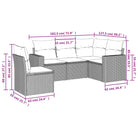 Lounge tuintafel set van gepoedercoat staal met beige materiaal - Tuinsets