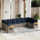 Lounge tuintafelset met grijs materiaal en gepoedercoat staal - Tuinsets