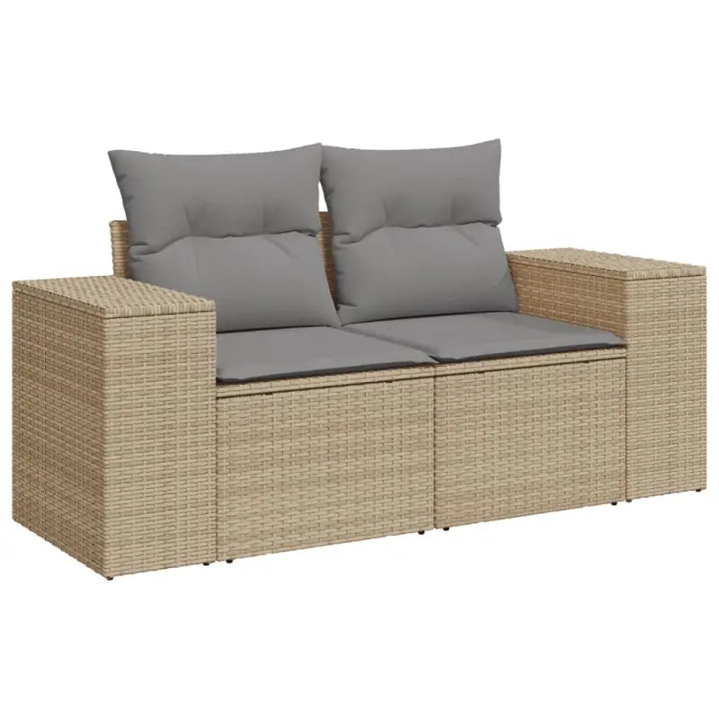 Loungebank in beige materiaal en gepoedercoat staal voor tuin en terras - Tuinsets