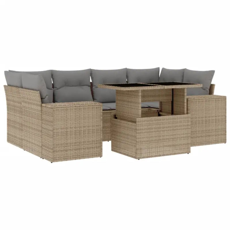 Loungebank in beige materiaal en gepoedercoat staal voor tuin en terras - Tuinsets