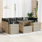 Loungebank in beige materiaal en gepoedercoat staal voor tuin en terras - Lichtgrijs / met opbergruimte - Tuinsets