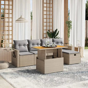 Loungebank in beige materiaal en gepoedercoat staal voor tuin en terras - Tuinsets