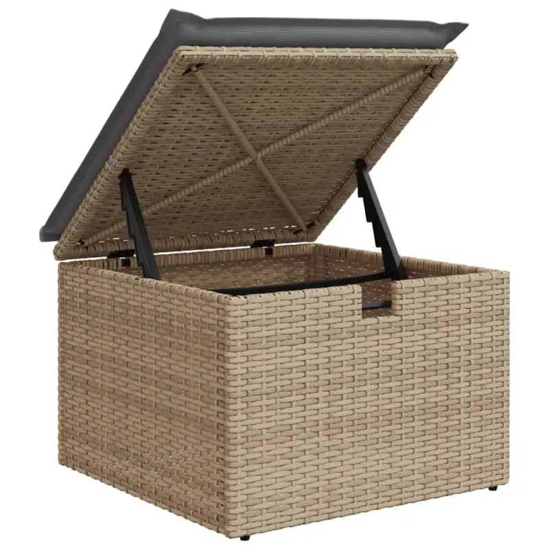 Loungebank in beige materiaal met gepoedercoat staal afmetingen - Tuinsets