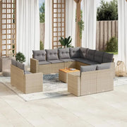 Loungebank in gemengd beige met waterdichte tas voor tuin of terras - Tuinsets