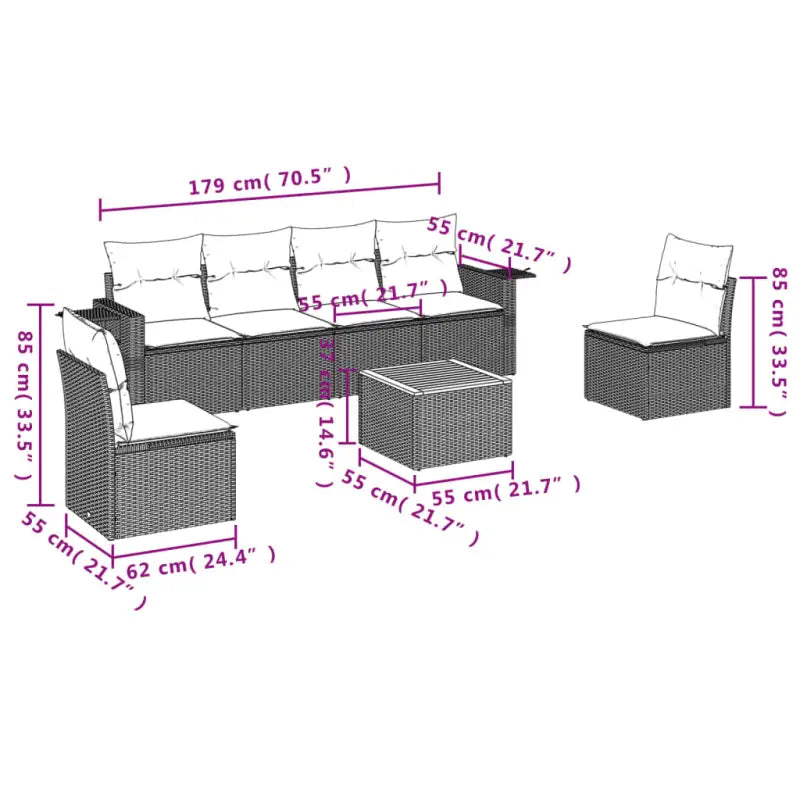 Loungebank in grijs materiaal met waterdichte tas en gepoedercoat staal - Grijs - Tuinsets