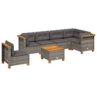 Loungebank in grijs met gepoedercoat staal en natuurlijke olieafwerking - Tuinsets