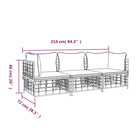 Loungebank in poly rattan en antraciet materiaal voor buitenplezier - Loungebanken