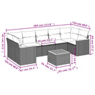 Loungebank in zwart materiaal met gepoedercoat staal afmetingen - Tuinsets
