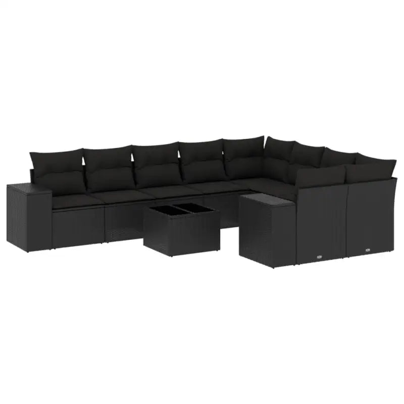 Loungebank in zwart materiaal met gepoedercoat staal afmetingen - Tuinsets