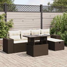 Loungebank in zwart materiaal met gepoedercoat staal afmetingen - Bruin en crème / met opbergruimte - Tuinsets