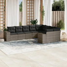 Loungebank in zwart materiaal met gepoedercoat staal afmetingen - grijs en donkergrijs / Zonder tafel - Tuinsets