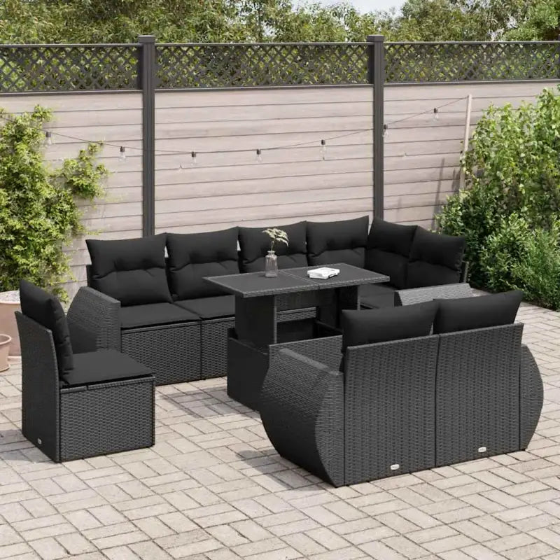 Loungebank met beige materiaal en gepoedercoat staal afmetingen - Zwart / met opbergruimte - Tuinsets