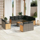 Loungebank met beige materiaal en gepoedercoat staal voor buiten - Grijs / Met tafel - Tuinsets