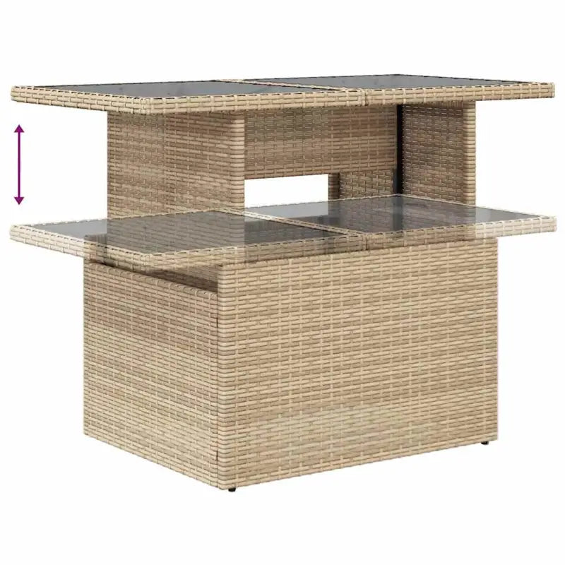 Loungebank met beige materiaal en gepoedercoat staal voor tuin en terras - Tuinsets