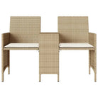 Loungebank met poly rattan en wasbare hoes voor buitenruimte - Loungebanken