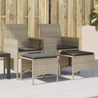 Loungebank met poly rattan en wasbare hoes voor buitenruimte - Lichtgrijs / 1 / Met voetenbank - Loungebanken