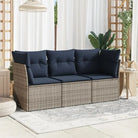 Loungebank met poly rattan tuinafmeting en waterdichte tas voor buitengebruik - Grijs / Zonder tafel - Tuinsets