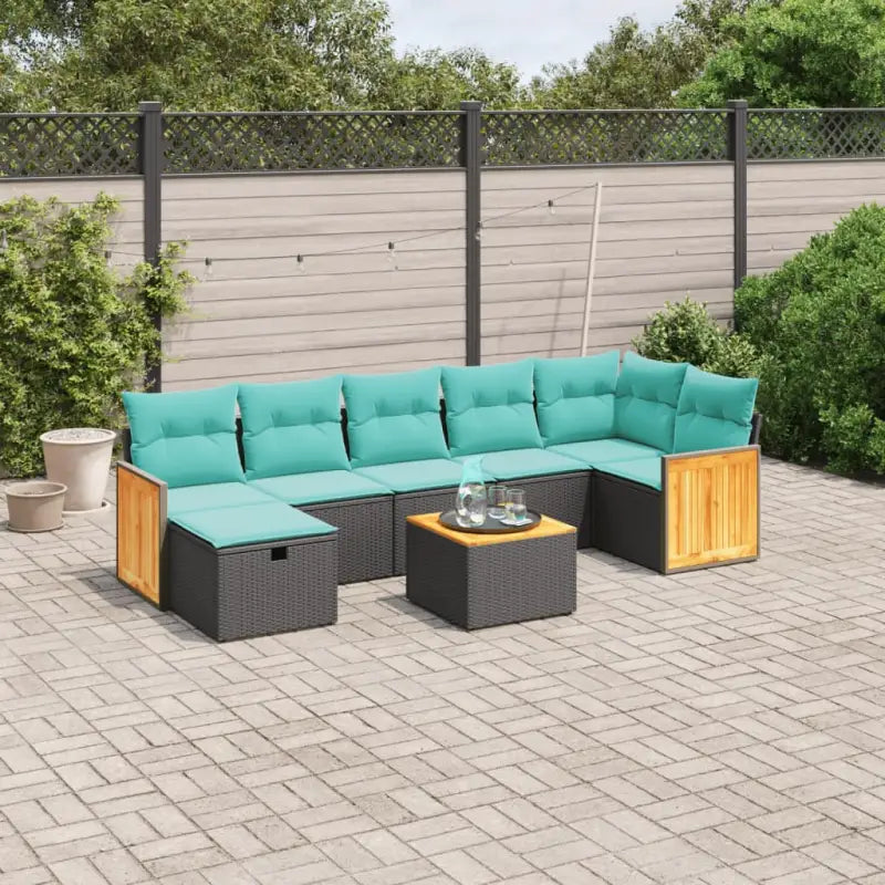Loungebank set in zwart materiaal van gepoedercoat staal voor tuin of terras - Tuinsets