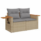 Loungebank set met beige materiaal en gepoedercoat staal afmetingen - Tuinsets