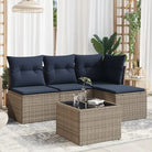Loungebank set voor buiten met waterdichte tas en gepoedercoat staal - Grijs / Met tafel - Tuinsets