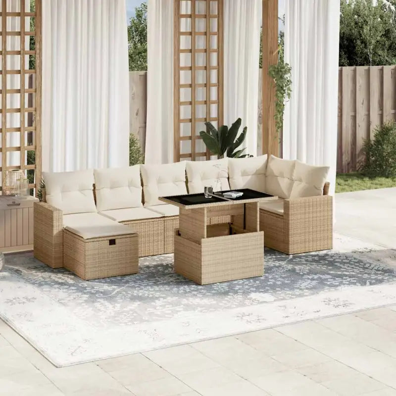 Loungebank tuinset van gepoedercoat staal met waterdichte tas - beige en crèmekleurig / zonder opbergruimte - Tuinsets