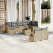Loungebank van beige materiaal en gepoedercoat staal voor tuin of terras - Tuinsets