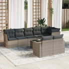 Loungebank van beige materiaal en gepoedercoat staal voor tuin of terras - Grijs / Met tafel - Tuinsets