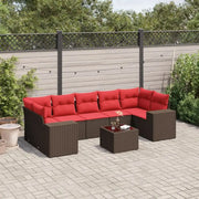 Loungebank van bruin materiaal met gepoedercoat staal en afmetingen - Bruin - Tuinsets