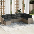 Loungebank van gepoedercoat staal in beige materiaal voor buiten - Grijs / Zonder tafel - Tuinsets