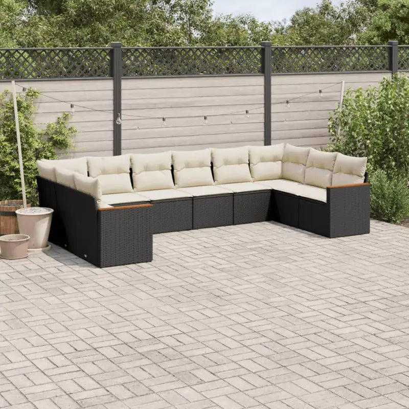 Loungebank van gepoedercoat staal voor terras met zwart materiaal - Tuinsets