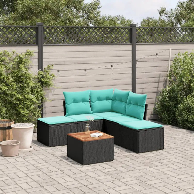 Loungebank van gepoedercoat staal voor tuin en terras in zwart materiaal - Zwart en blauw - Tuinsets