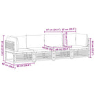 Loungebank van massief acaciahout en gepoedercoat staal voor comfort - Tuinsets