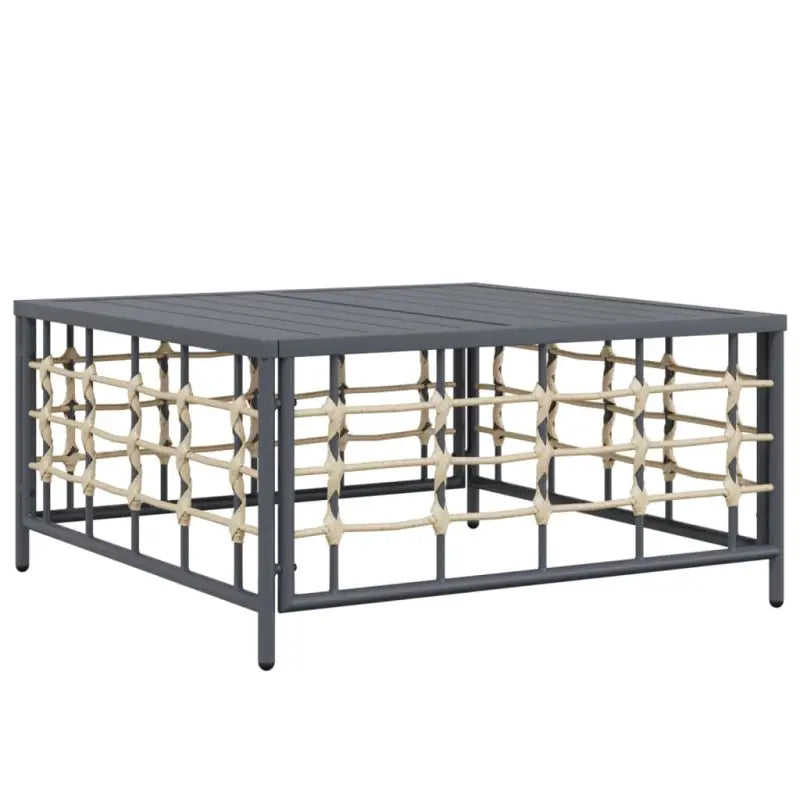 Loungebank van poly rattan met antraciet materiaal en gepoedercoat staal - Loungebanken