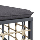 Loungebank van poly rattan met antraciet materiaal en gepoedercoat staal - Loungebanken