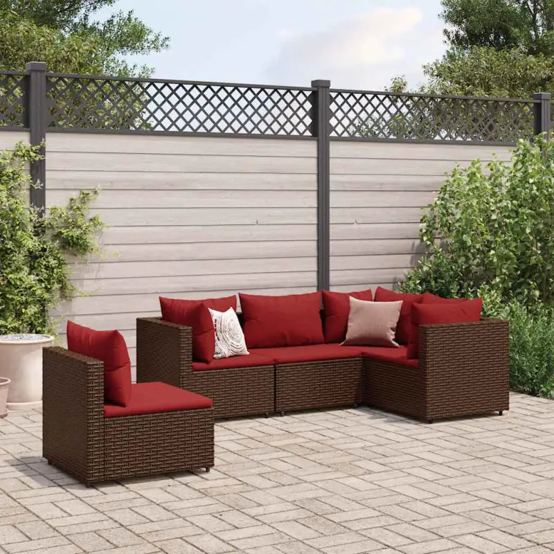 Loungebank van poly rattan met gepoedercoat staal en afmetingen rugkussen - Tuinsets