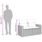 Loungebank van poly rattan met waterdichte zak voor comfortabele zitervaring - Loungebanken