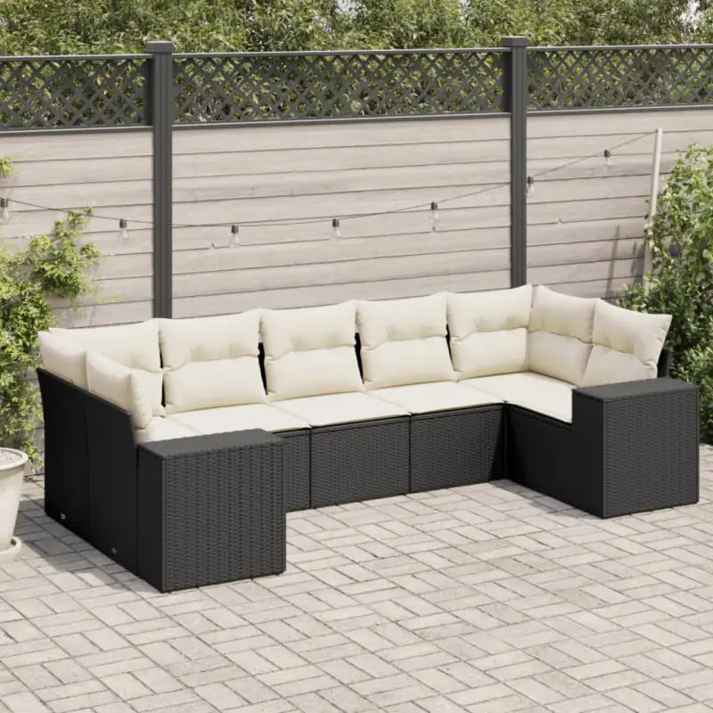Loungebank van zwart gepoedercoat staal met waterdichte tas en afmetingen - Zwart en crème - Tuinsets
