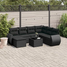 Loungebank van zwart materiaal met waterdichte tas en gepoedercoat staal - Zwart / Met tafel - Tuinsets