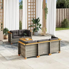 Loungebank voor buiten met grijs materiaal en natuurlijke olieafwerking - Grijs / Dichtgeweven - Tuinsets