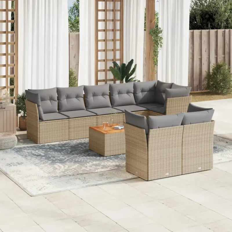 Loungebank voor tuin en terras in gemengd beige materiaal - Tuinsets