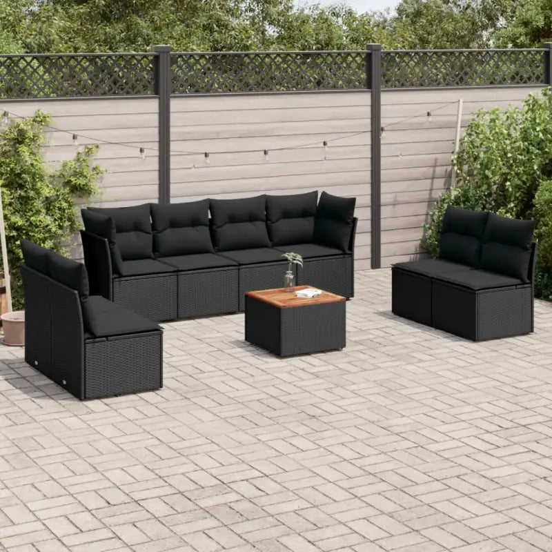 Loungebank voor tuin in zwart materiaal met waterdichte tas en gepoedercoat staal - Zwart - Tuinsets