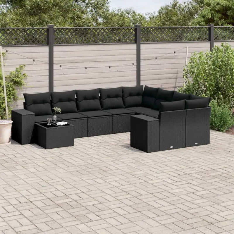 Loungebank voor tuin met beige materiaal en gepoedercoat staal afmetingen - Zwart - Tuinsets