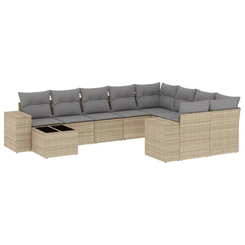 Loungebank voor tuin met beige materiaal en gepoedercoat staal afmetingen - Tuinsets